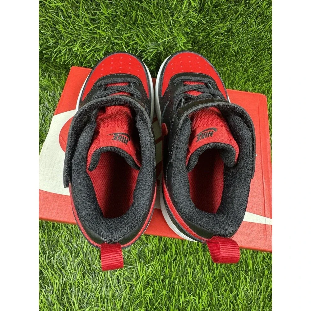 Nike Court Borough Toddler Sneaker Shoes Black/University Red Size 9 New - Picture 9 of 15